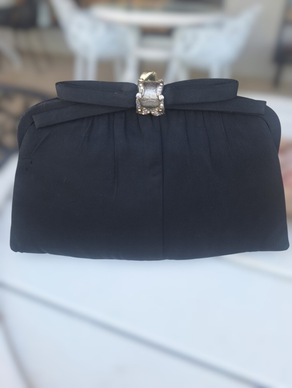 Vintage Elegant Black Evening Clutch Handbag